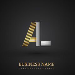 Letter AL logo design. Elegant gold and silver colored, symbol for your business name or company identity.