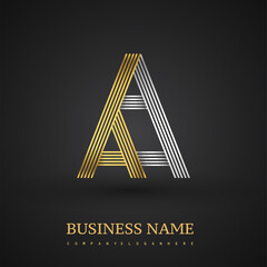 Letter AA logo design. Elegant gold and silver colored, symbol for your business name or company identity.