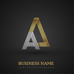 Letter AA logo design. Elegant gold and silver colored, symbol for your business name or company identity.