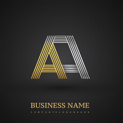 Letter AA logo design. Elegant gold and silver colored, symbol for your business name or company identity.