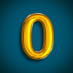 Foil Balloons Gold 0 Number, Golden Balloons number ready to use. Gold type Balloons for Text,...