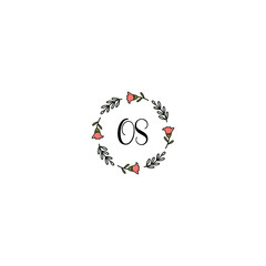 Initial OS Handwriting, Wedding Monogram Logo Design, Modern Minimalistic and Floral templates for Invitation cards	
