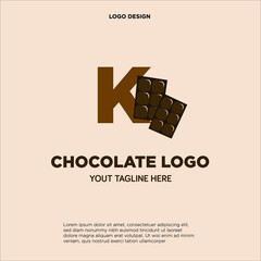 Letter K Chocolate logo template design in Vector illustration