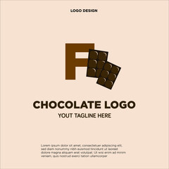 Letter F Chocolate logo template design in Vector illustration