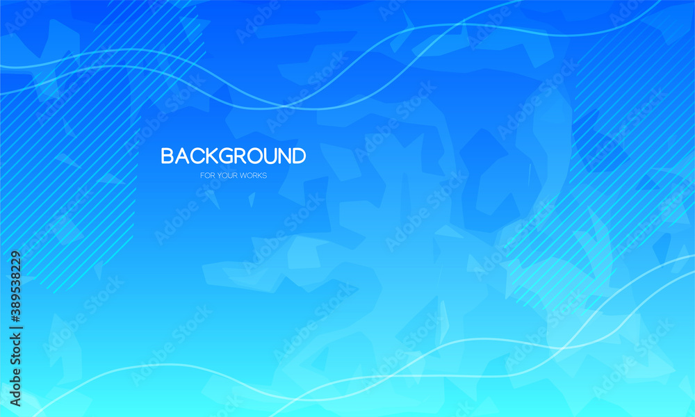 Aufkleber Blue abstract background with geometric shapes and curve lines. Vector illustration.