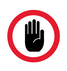 No entry hand sign