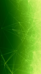 Abstract background with triangular cells for design. Bright green digital illustration with polygons on a vivid gradient background as Phone Wallpaper size. Concept for eco intelligence network.