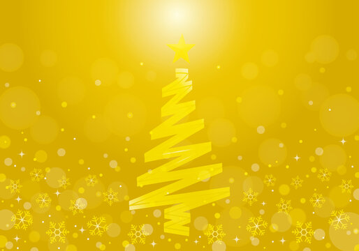 おしゃれなクリスマスツリーの背景　金色　Christmas Tree Backgrounds gold