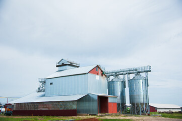 Steel grain silos used to store grain