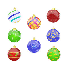 Set of colorful Christmas balls