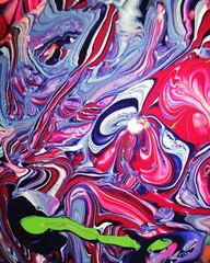 Close up photograph of a fluid painting