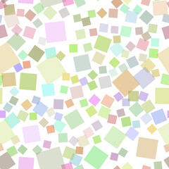 Seamless background consisting of randomly arranged multi colored note sheets of different sizes. Vector illustration.