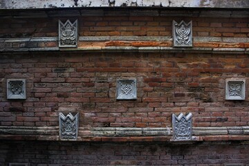 Yogyakarta 30 October 2020, ornate wall as a fortress for the tomb of the king of Mataram in Kotagede Yogyakarta