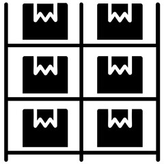 
An icon showing numerous compartments for storage to entice the idea of warehouse storage 
