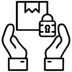
Hand holding and raising a package to amazingly depict the logistic service icon
