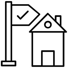 
A flag showing milestone location of a house where delivery needs to be dispatched 
