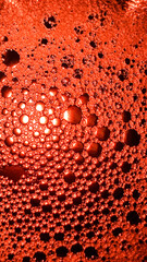Abstract of red soap bubbles