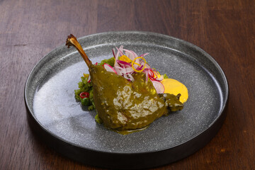 Lamb leg with green rice