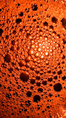 Abstract of orange soap bubbles