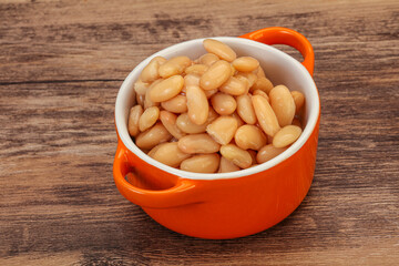 White beans kidney in the bowl