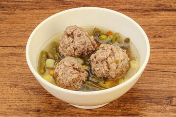 Soup with vegetables and meat balls