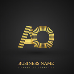 Letter AQ linked logo design. Elegant golden colored symbol for your business or company identity.