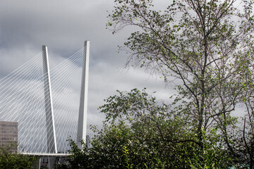 Fototapeta na wymiar September 2020 - Golden Bridge, Vladivostok