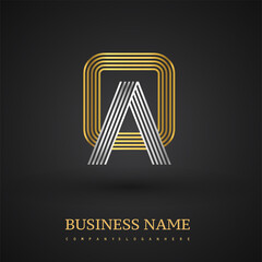Letter OA logo design. Elegant gold and silver colored, symbol for your business name or company identity.