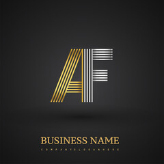 Letter AF logo design. Elegant gold and silver colored, symbol for your business name or company identity.