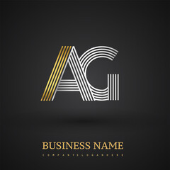 Letter AG logo design. Elegant gold and silver colored, symbol for your business name or company identity.