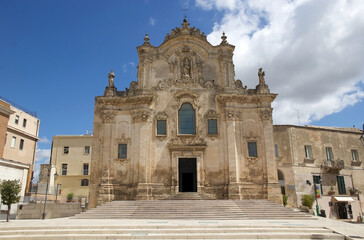 Fototapeta na wymiar St Francis Church at the Sassi of Matera, Matera, Italy