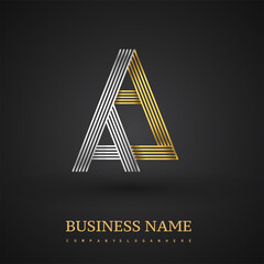 Letter AA logo design. Elegant gold and silver colored, symbol for your business name or company identity.