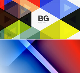 Set of modern geometric shapes abstract backgrounds. Vector illustrations for covers, banners, flyers and posters and other