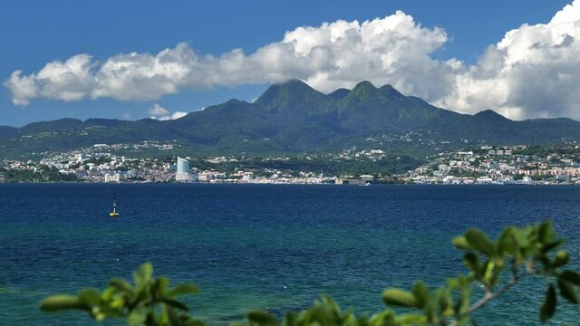 mountains pitons du Carbet Martinique and Fort de France view from la point du bout