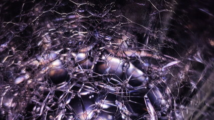 Abstract of white soap bubbles in dark