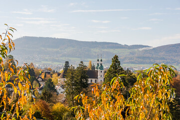 Arlesheim, Dom, Kirche, Dorf, Birstal, Birsebene, Ermitage, Herbst, Herbstlaub, Herbstfarben,...