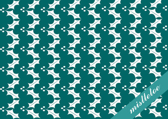 Background seamless mistletoe pattern wallpaper in blue color