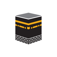 Kaabah building at mecca logo design template