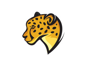 head profile cat, tiger, lion, jaguar, cheetah, panther logo mascot design