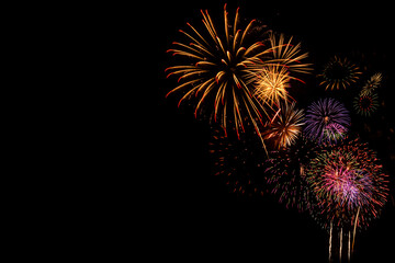 Festival Fireworks on Black backgrounds