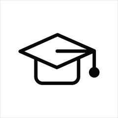 Square academic cap, Simple graduate cap silhouette icon vector illustration