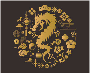 東洋　ドラゴン　背景