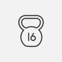 Kettlebell icon isolated on white background. Vector illustration.