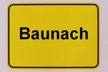 Grafische Darstellung des Ortseingangsschildes der Stadt Baunach
