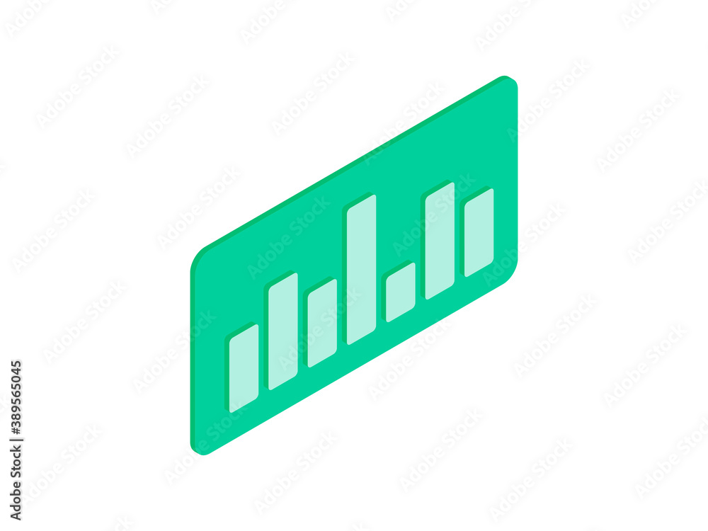 Poster isometric vector design of simple bar chart