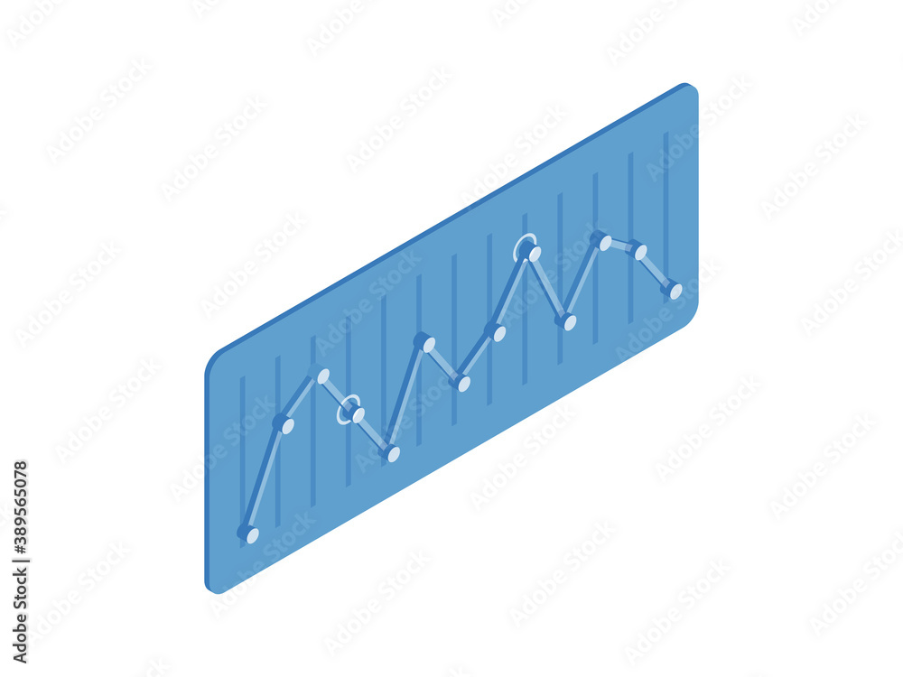 Poster isometric vector template of chart representing research results