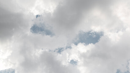 Dark and dramatic storm clouds before thunderstorm. View of the dramatic cloudy sky at a day time before rain. Grey sky, Rain clouds, texture, background.