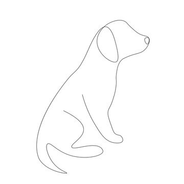 Dog line drawing. Vector illustration