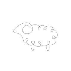 Lamb animal silhouette on white background vector illustration 