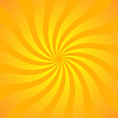 Obraz premium Sun rays background. Yellow orange radiate sun beam, burst effect. Sunbeam light flash boom. Template poster sale. Sunlight star, sunrise burst. Solar radiance glare, retro design. Vector illustration